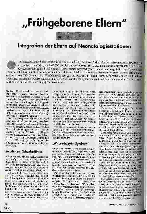 [doc_32897] Frühgeborene Eltern Integration der Eltern auf Neonatologiestationen