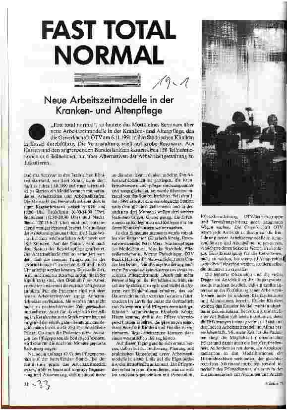 [doc_27118] Fast total normal Neue Arbeitszeitmodelle in der Krankenund Altenpflege