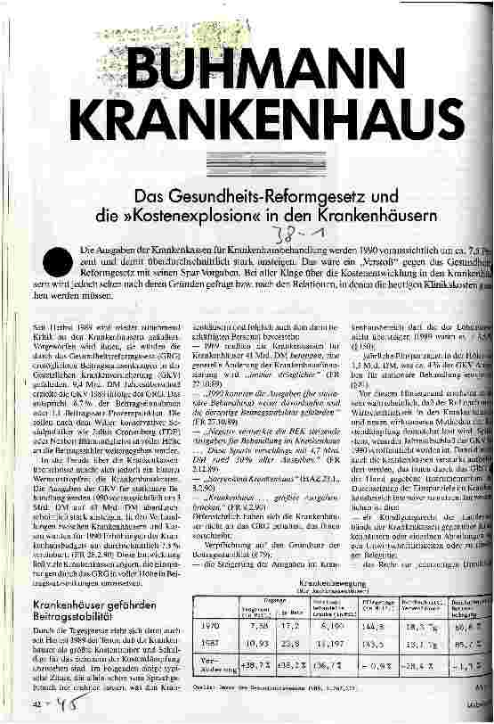 [doc_23797] Buhmann Krankenhaus - Das Gesundheitsreformgesetz und die Kostenexplosion in den Krankenhäusern