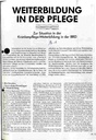 Weiterbildung in der Pflege Zur Situation in der Krankenpflege-Weiterbildung in der BRD