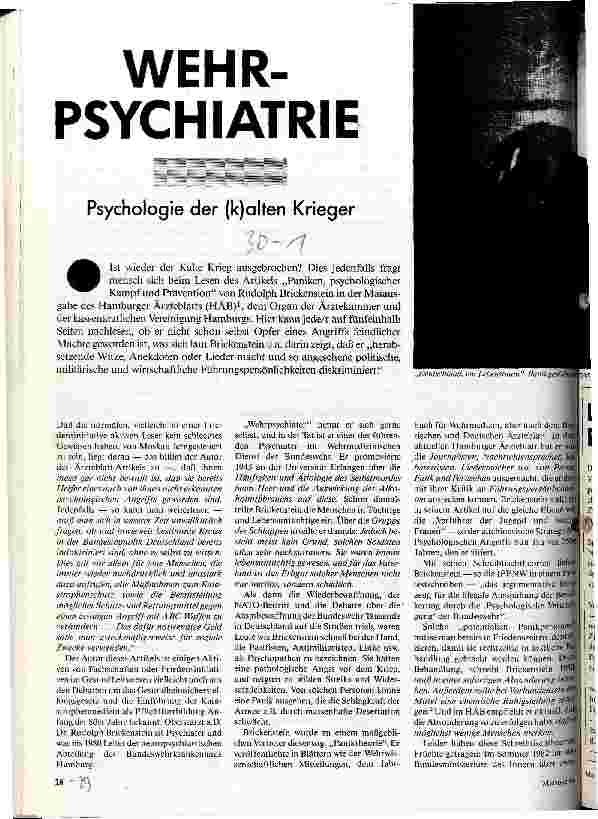 [doc_21296] Wehrpsychiatrie Psychologie der (k)alten Krieger