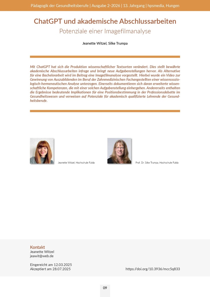 ChatGPT und akademische Abschlussarbeiten – Potenziale einer Imagefilmanalyse