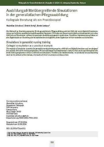 Simulation, Skills und Fallarbeit